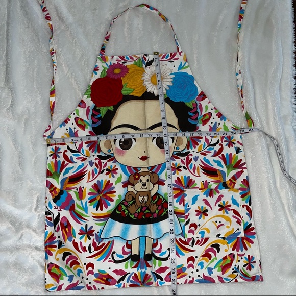 Frida Khalo Kitchen Apron Fridita Mandil Playful handmade Adult Pocket garments* - Picture 4 of 11